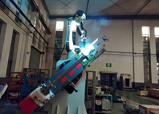 एस्केलेटर चरण एक्सल 0.8-1.4 मिमी वायर व्यास के लिए 300 ए मिश्रित गैस रोबोटिक वेल्डिंग सिस्टम